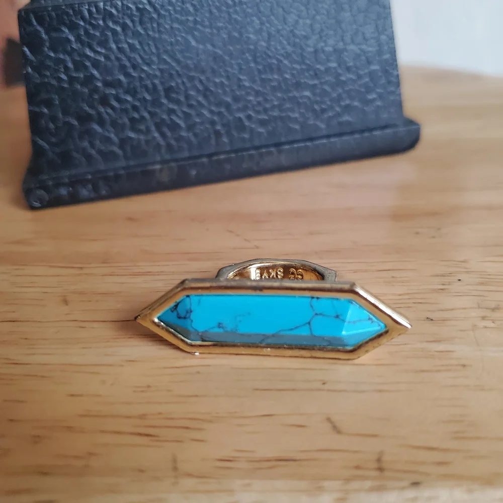 CC Skye Turquoise and Gold Statement Ring